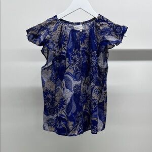 Velvet by Graham & Spencer Blue Floral Blouse